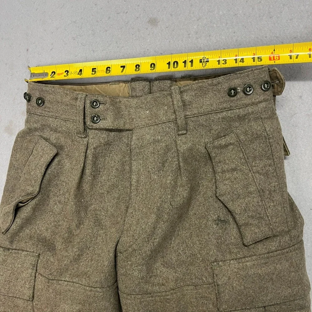 Vintage West German Military Wool Cargo Pants Schilling OHG Olive Drab Men 31x27